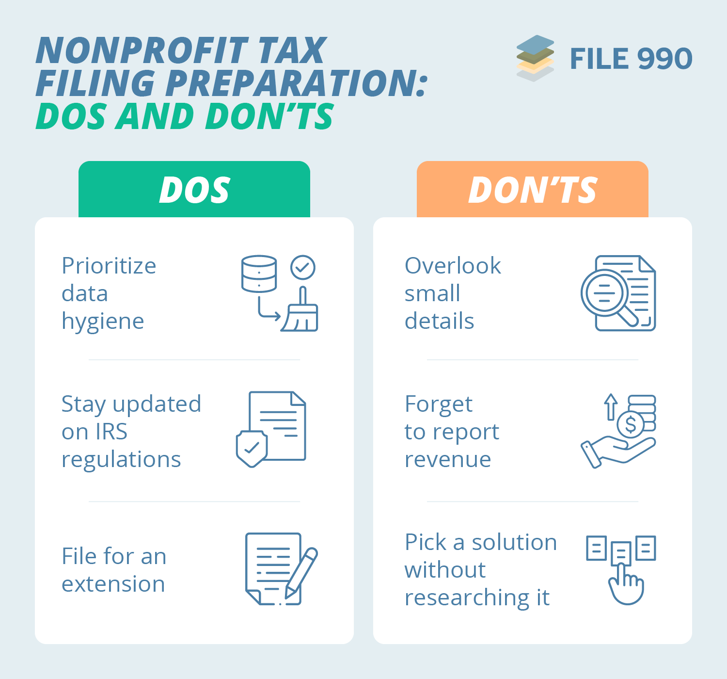 The dos and don’ts of filing nonprofit taxes as explained below. 